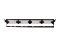 ExtraLink  Patchpanel 24p 19" 1U UTP 5e półka (czarna) - 1323247 - zdjęcie 3